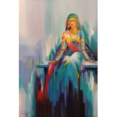 Razia Sehar, 24 x 36 Inch, Acrylic on Canvas, Figurative Paintings, AC-RZSR-010 Razia Sehar, 24 x 36 Inch, Acrylic on Canvas, Figurative Paintings, AC-RZSR-010